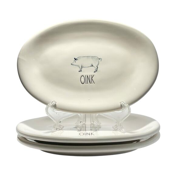 Rae Dunn Appetizer - Etsy Rae Dunn by Magenta “Farmyard” Set of 3 “Pig-Oink” Oval Appetizer Plates 8”